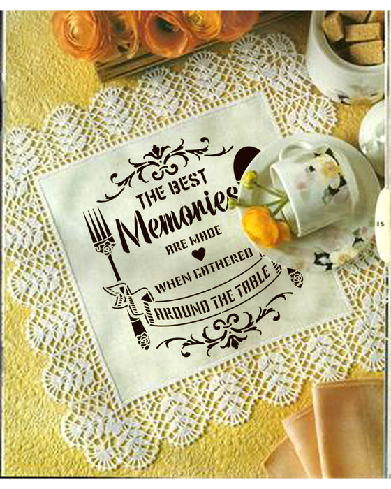 CrafTreat Dining Memories Stencil 12 Inches
