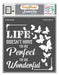 CrafTreat 6x6 Inches Wonderful life butterfly stencil, Stencils quotes