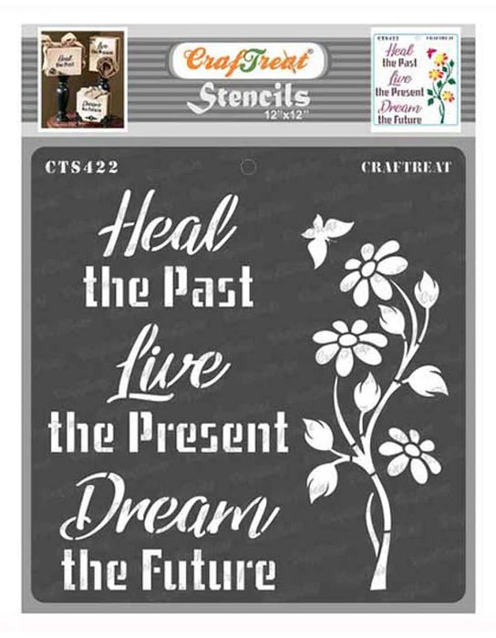 CrafTreat 6x6 Inches Heal Stencils motivational Quote