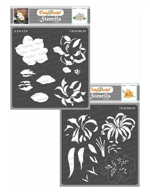 CrafTreat Magnolia and Tiger Lily StencilCTS429nCTS430