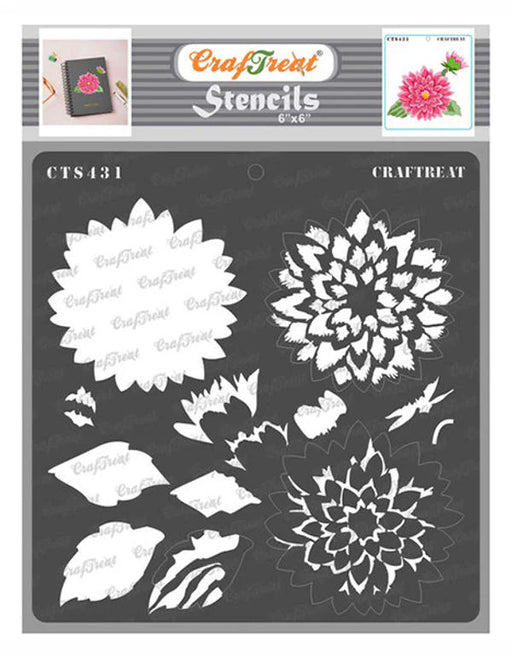 CrafTreat Layered Dahlia StencilCTS431