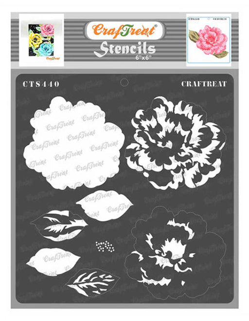 CrafTreat Layered Peony 2 StencilCTS440