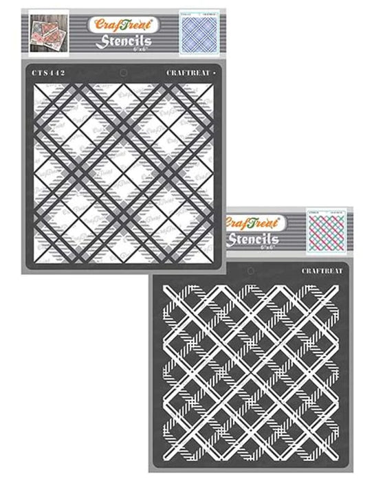 CrafTreat 2 Step Plaid and 2 Step Plaid Combo StencilCTS442nCTS616