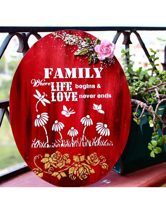 CrafTreat Family Blessing and Family Love Stencil 6x6 Inches