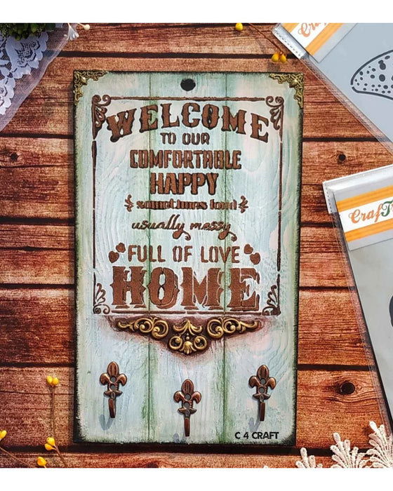 CrafTreat Welcome Home Stencil 12 Inches