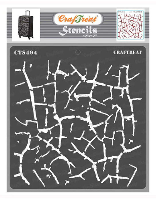 CrafTreat 12x12 inches Crackle pattern stencil for craft decor