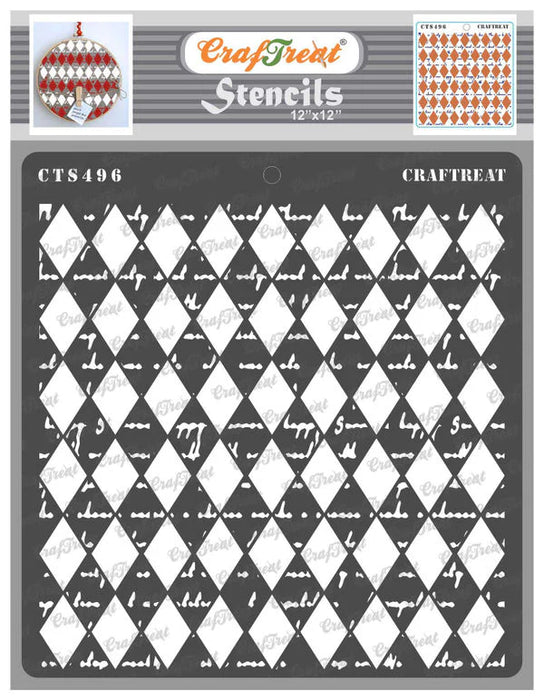 CrafTreat Harlequin Script Diamond Stencil 12 CTS496