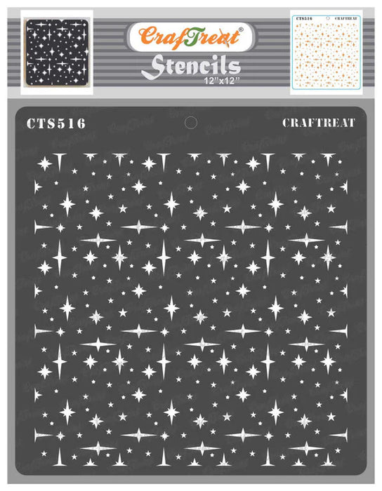 CrafTreat Stars all over Stencil 12 InchesCTS516
