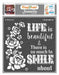 CrafTreat Inspirational Stencil 12x12 Inches for Wall Painting