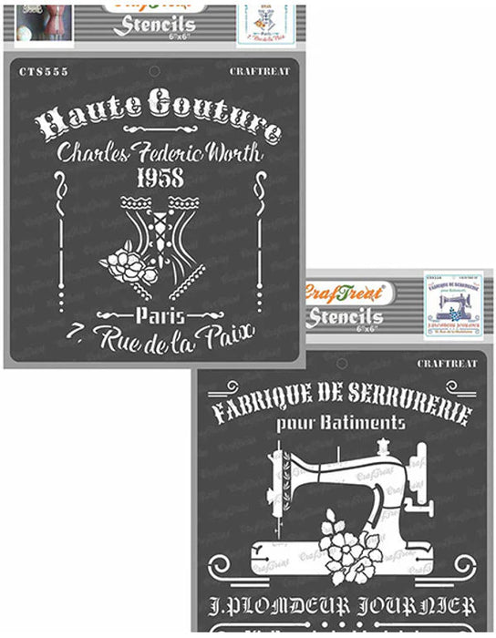 CrafTreat Haute Couture and Fabrique StencilCTS555nCTS556