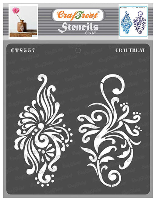 CrafTreat Peacock Flourish StencilCTS557