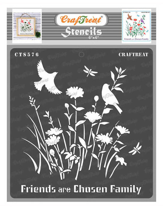 CrafTreat Friends are Chosen Family StencilCTS576