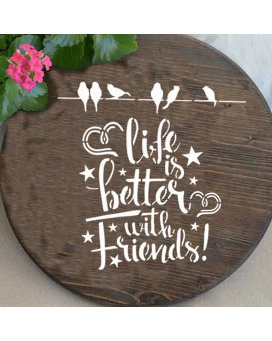 CrafTreat Friends are Chosen Family and Better with Friends Stencil 6x6 Inches