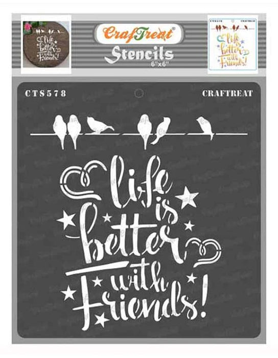 CrafTreat Best friends Quote Stencils for Craftworks