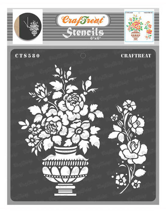CTS580 Flower Rose Vase Stencil
