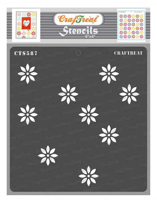 CrafTreat Turn About Flowers StencilsCTS587