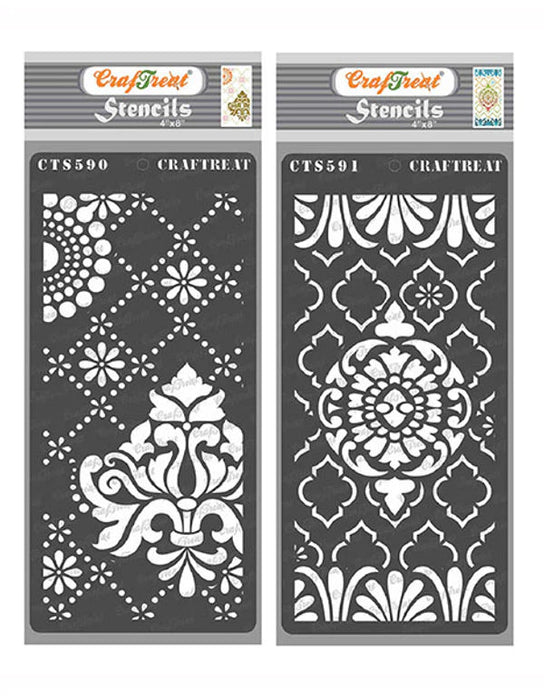 CrafTreat Dots and Damask and Lattice Damask StencilCTS590nCTS591