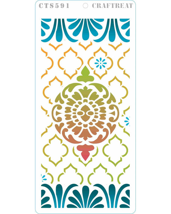 CrafTreat Dots and Damask and Lattice Damask Stencil 4x8 Inches