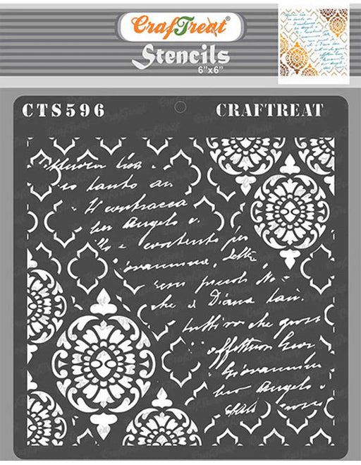 CrafTreat Grunge Damask StencilCTS596