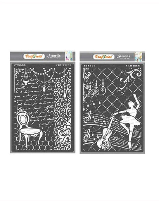 CrafTreat Royal Chair and Dance to Music StencilCTS599nCTS600