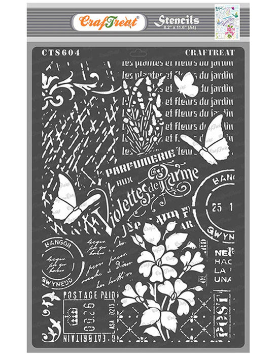 CrafTreat Flower Collage StencilCTS604