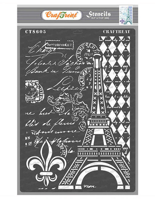 CrafTreat Eiffel Tower Script StencilCTS605