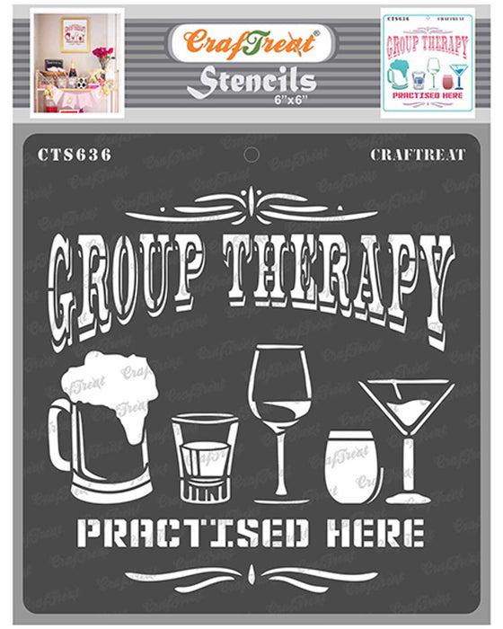 CrafTreat Group Therapy Stencil 6x6 Inches