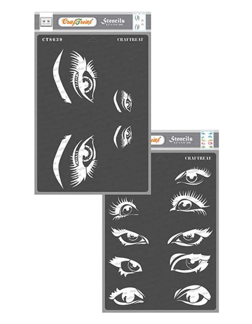CrafTreat Beautiful Eyes and Expressing Eyes StencilCTS639nCTS676