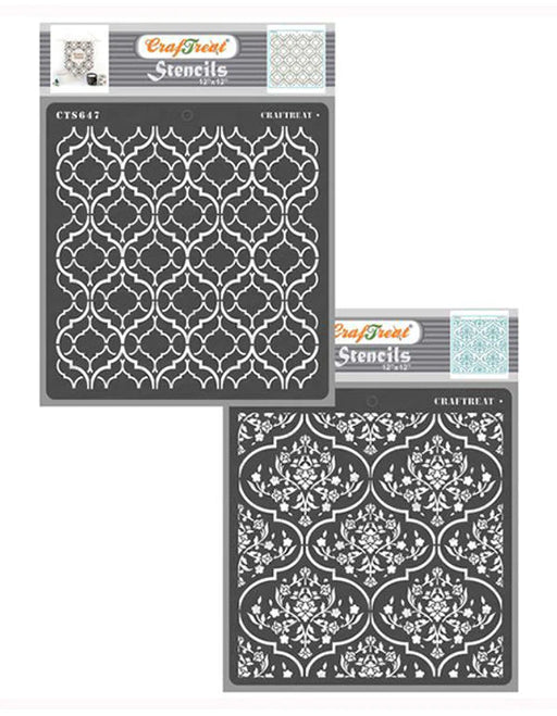 CrafTreat Trellis in Trellis and Floral Trellis Stencil 12x12 Inches for Wall Decors