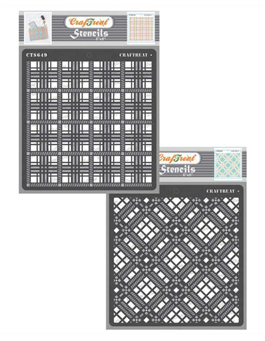 CrafTreat 2 Step Plaid III and IV StencilCTS649nCTS650