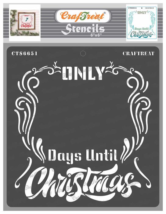 CrafTreat Days until Christmas Stencil 6x6 Inches