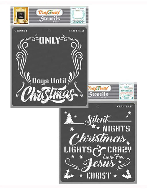 CrafTreat Days until Christmas and Christmas Lights StencilCTS651nCTS652