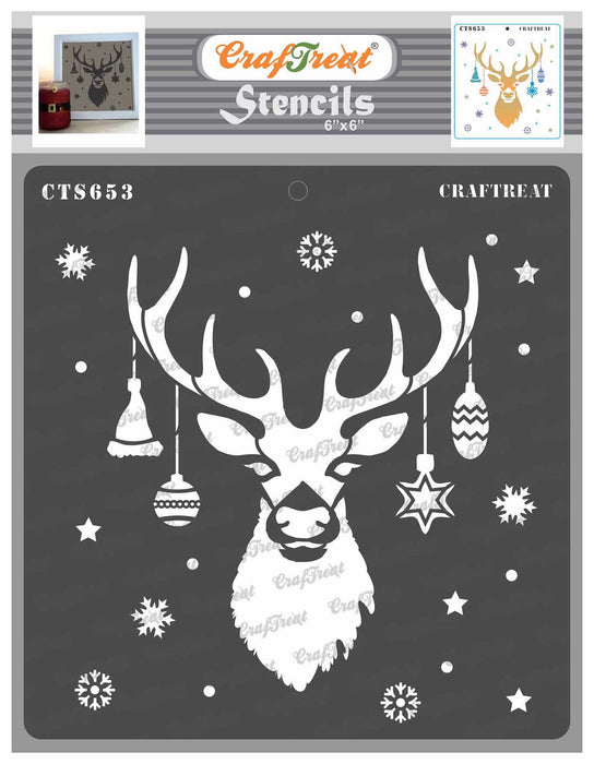 CrafTreat Reindeer Stencil 6x6 Inches