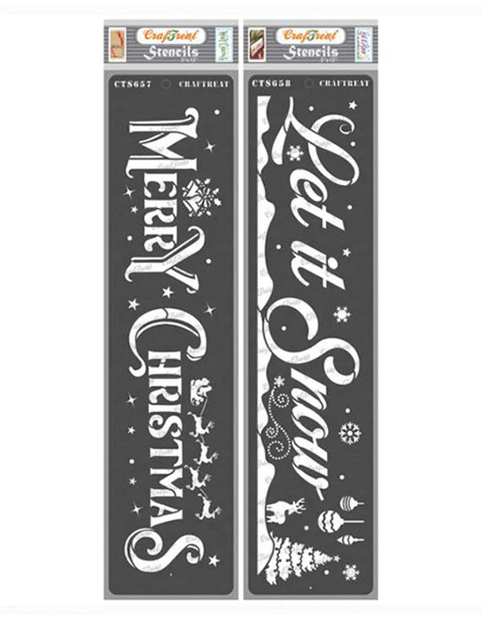 CrafTreat Merry Christmas and Let it Snow StencilCTS657nCTS658