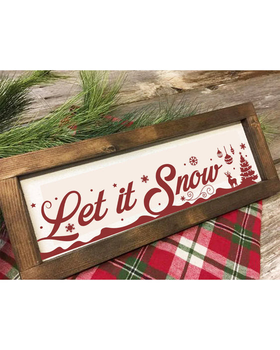 CrafTreat Merry Christmas and Let it Snow Stencil 3x12 Inches