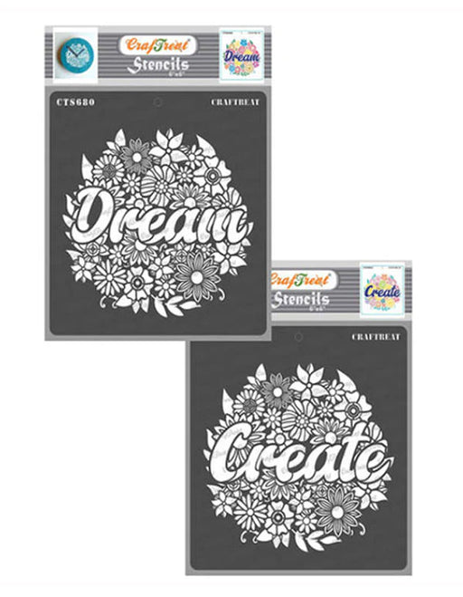 CrafTreat Floral Dream and Floral Create StencilCTS680nCTS681