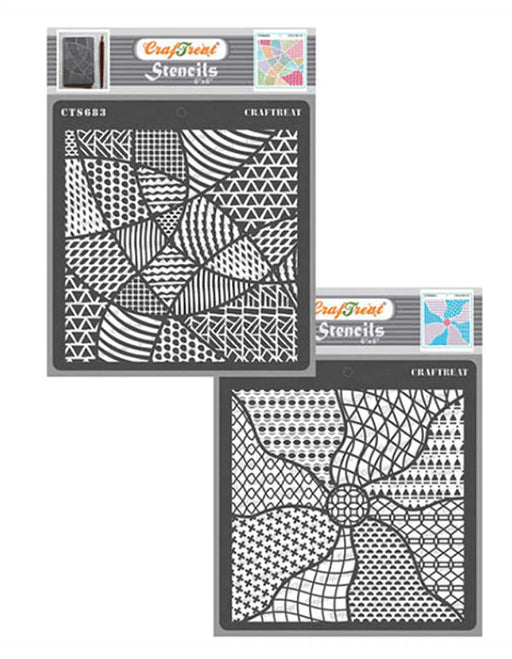 CrafTreat Enclosed Patterns and Patterned Sun Rays StencilCTS683nCTS684