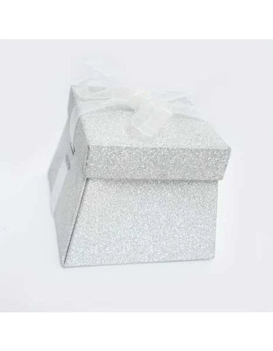 CrafTreat Silver Glitter Pyramid Gift Box Die Cut (5pcs)