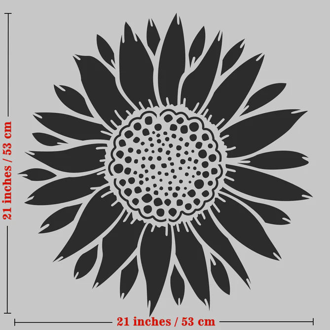 CrafTreat Large Sunflower Wall Stencils-Sunflower and Floral Patterns Stencils for Wall Paintings-Reusable Large Wall Flower Stencil 23x23