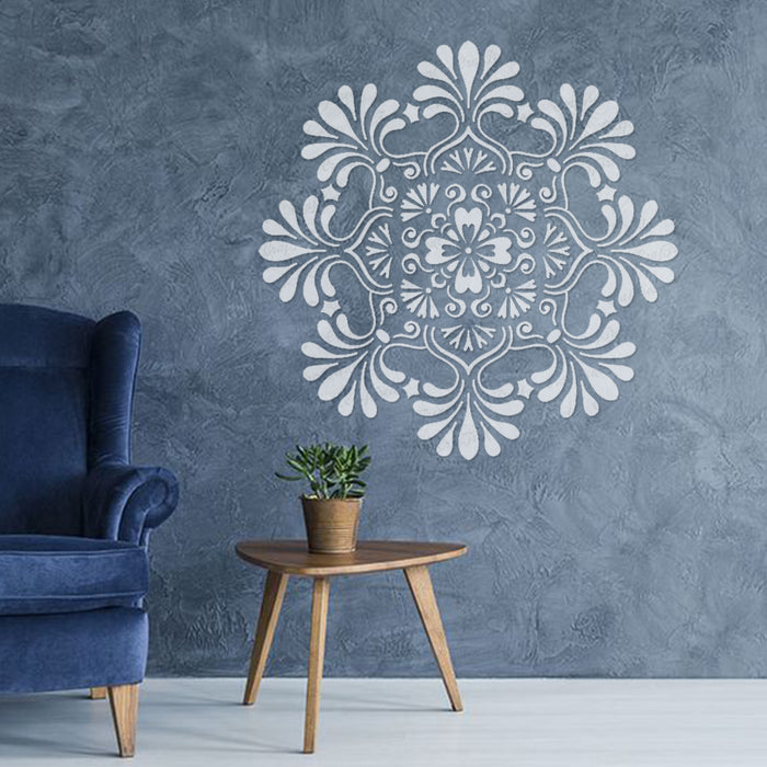 CrafTreat Mandala 2 Wall Stencils for Painting - Stencil Mandala, Reusable Mandala Pattern Stencils For Walls 23x23 Inches