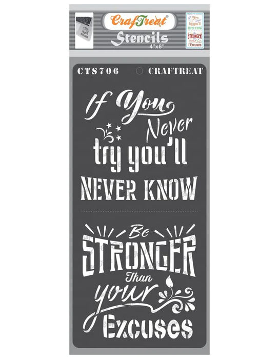 CrafTreat Be Stronger StencilCTS706