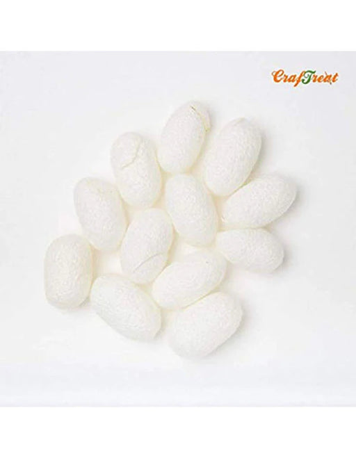 White Silk Worm cut Cocoons 60 pcs