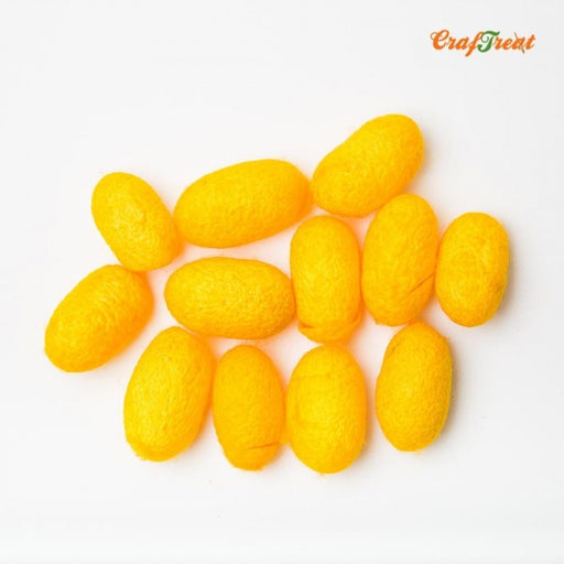 CrafTreat Silk Cocoon - Mango Yellow