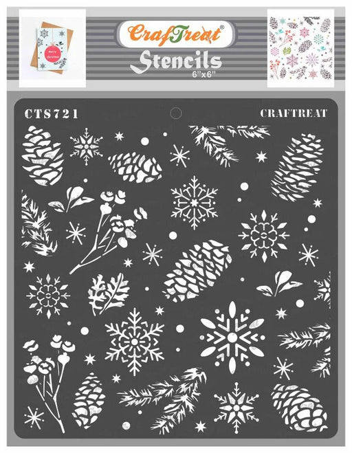 CrafTreat Winter Stencil 6x6 Inches