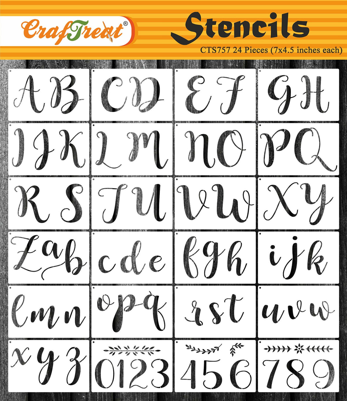 Stencil Plastic A4 A to Z/0 to 9 Small letter symbols at Rs 76.00