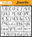 CrafTreat 24Pcs of Calligraphy Alphabet and Number Stencil for Kids Drawing and Crafts, small abcd Stencil 7x4.5 Inches CTS757