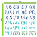 CrafTreat Calligraphy Alphabet Stencil Set Colored Version 12 pcs cts757