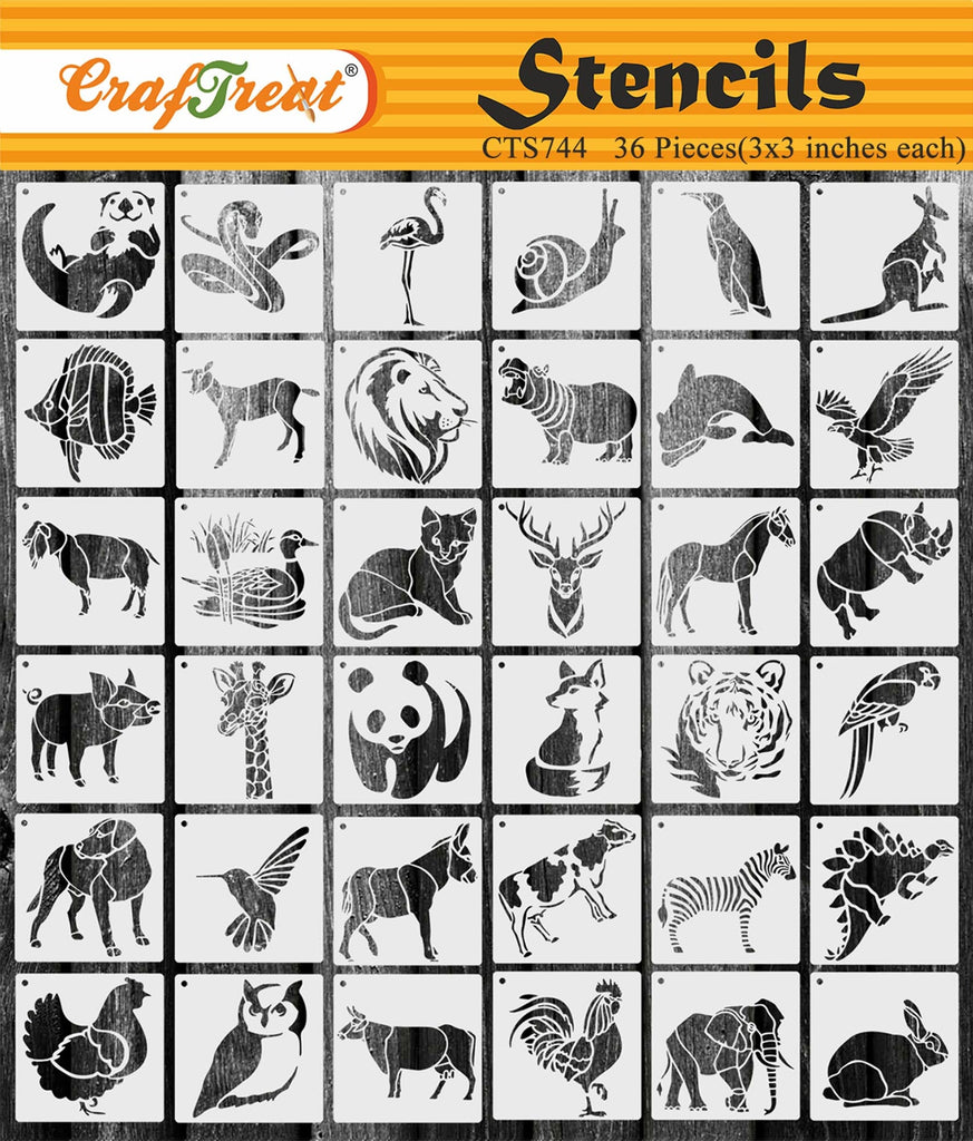Collection of Big Five Animal Stencils (5 Beautiful Stencils), Shop Today.  Get it Tomorrow!