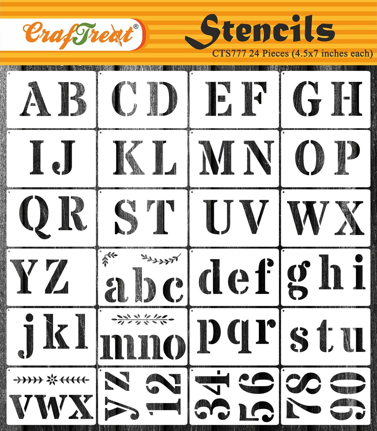CrafTreat Alphabet and Number Stencil Art. Calligraphy Font Stencil ...