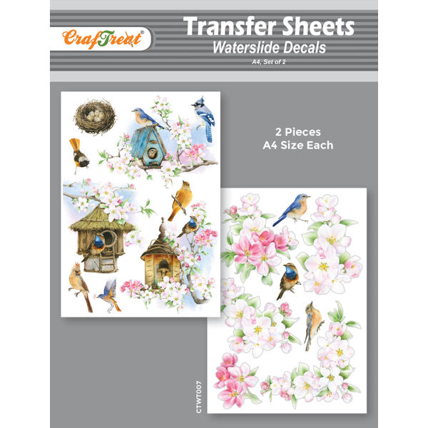 Craftreat Water Transfer Sheet Bird Houses A4